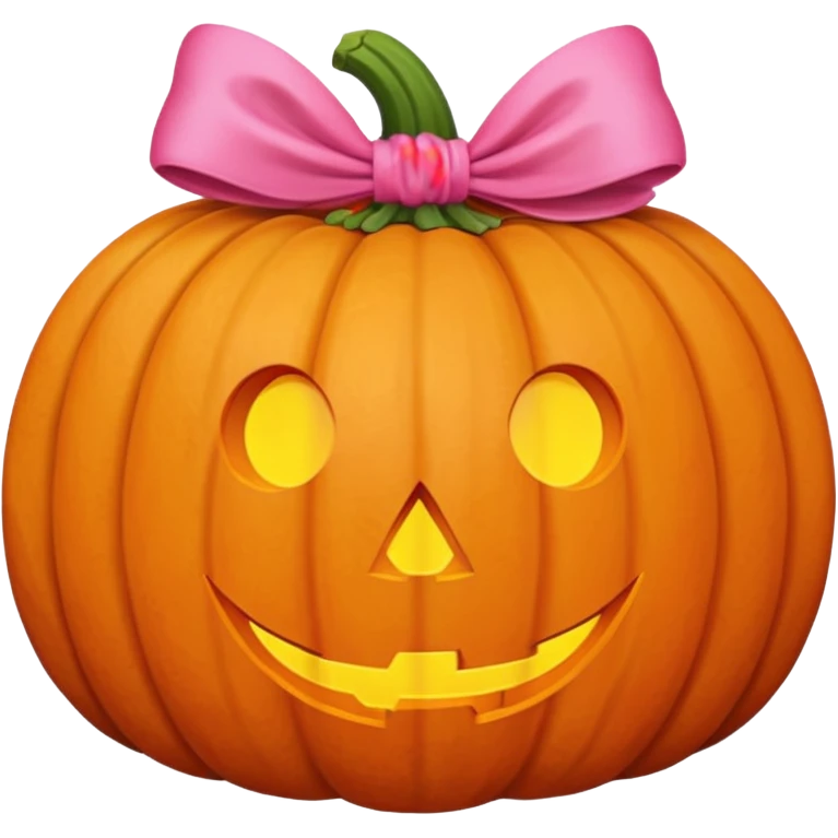 Pumpkin with pink bow emoji