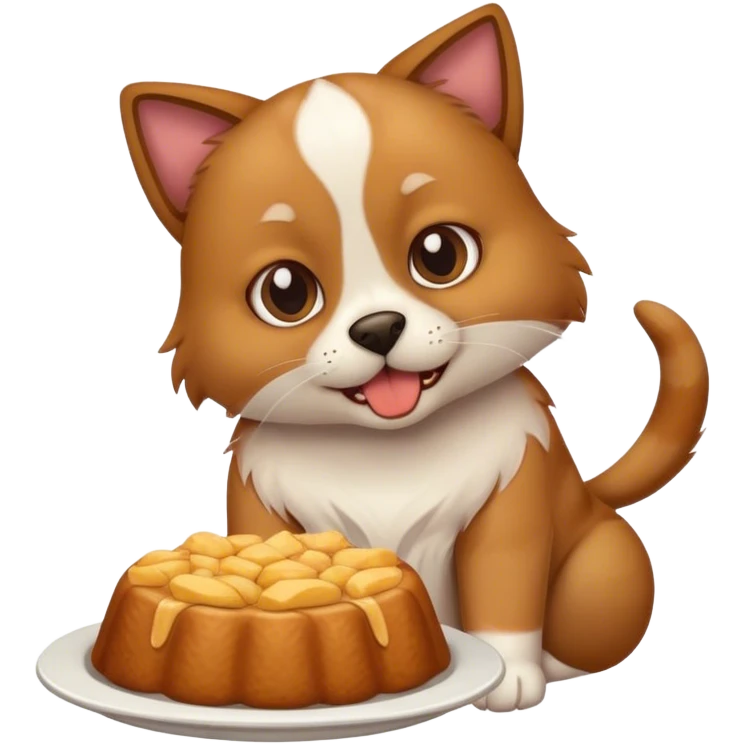 Dog eating cat emoji