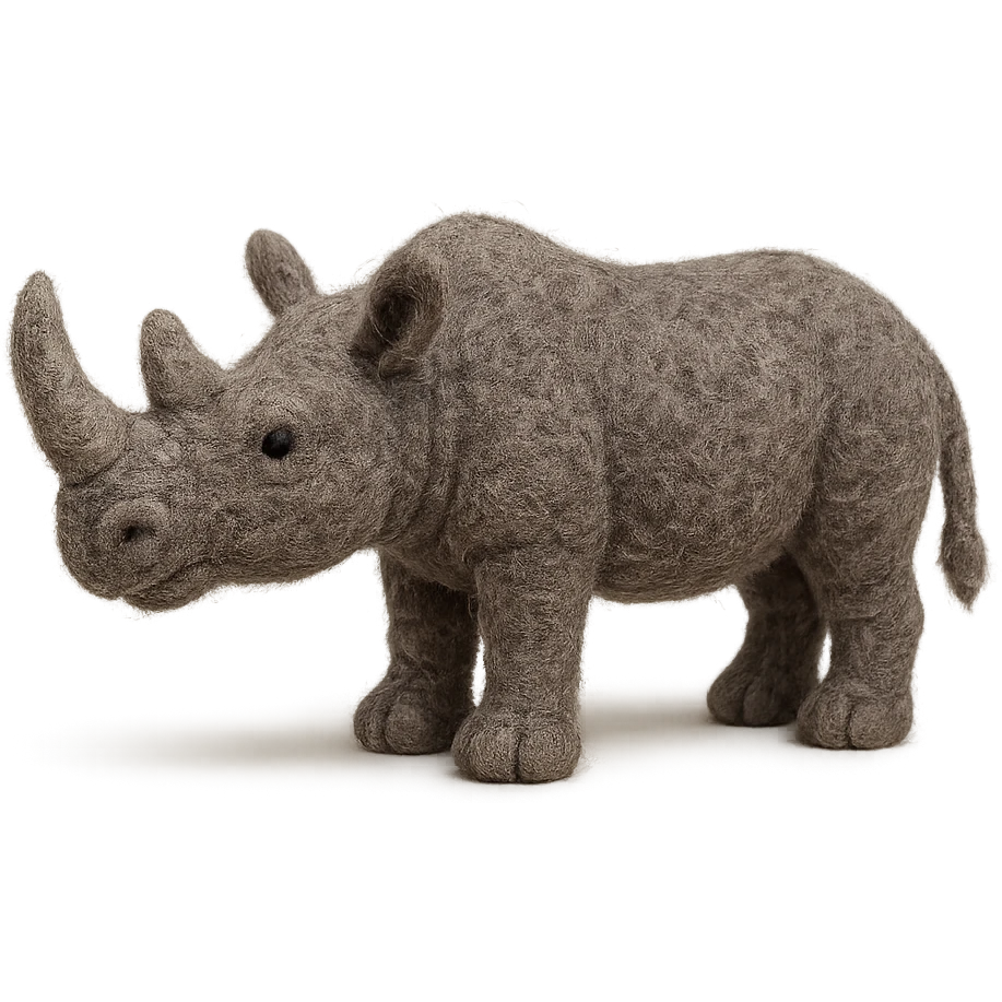 felted wool rhinoceros  emoji
