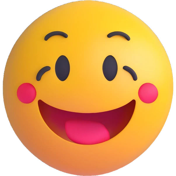 3D smiley emoji, round shape, shocked face, with the text "wtf" emoji