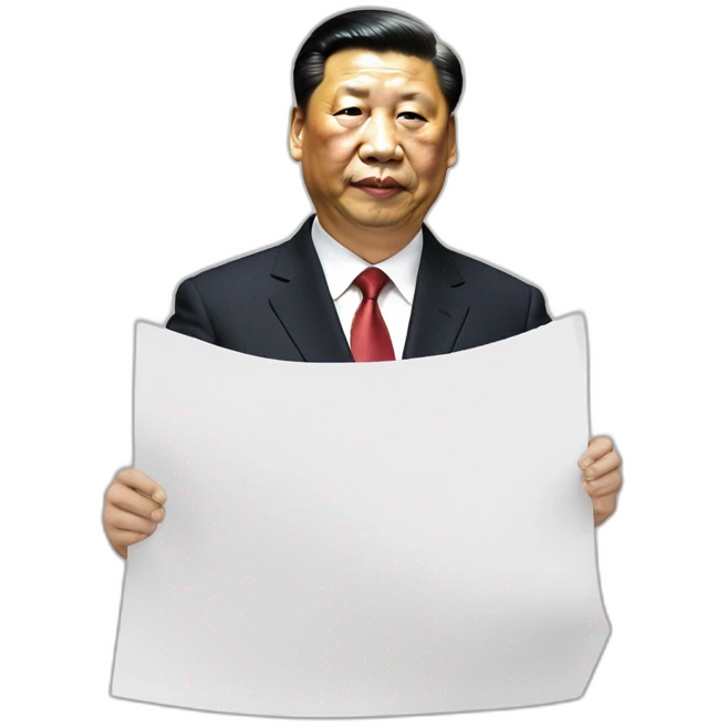 Xi jinping holding white paper emoji