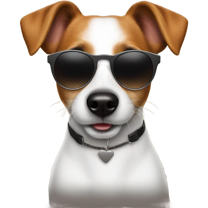 Jack Russel wearing sunglasses emoji