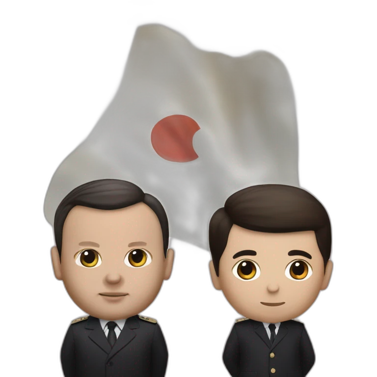 Kim Jung un with Emanuel Macron emoji
