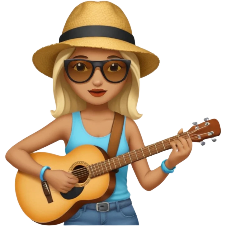 Street Music Performer woman with hat emoji