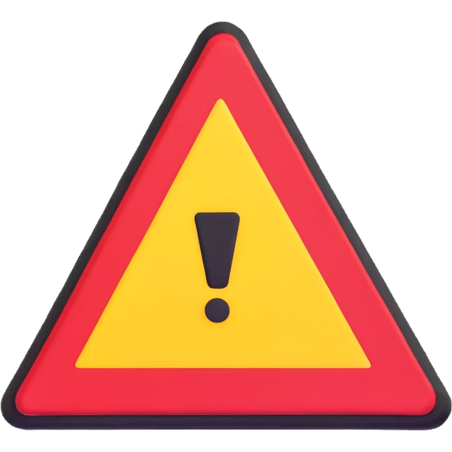 warning triangle with exclamation mark emoji