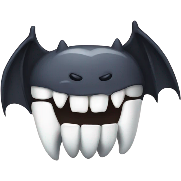 teeth are just hardened bats sleeping upside down emoji