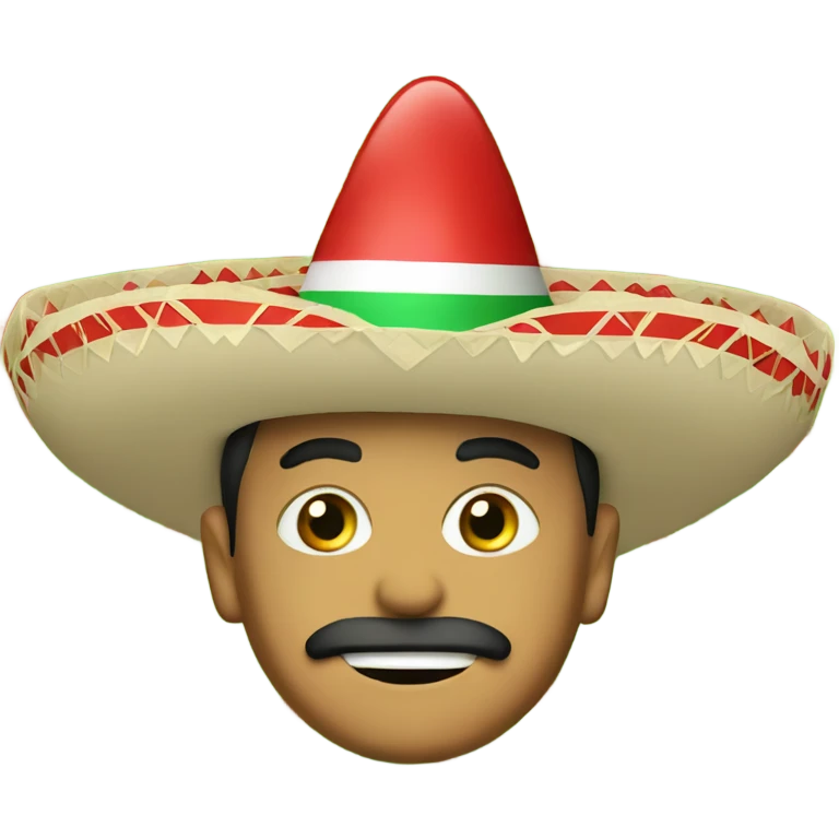 Mexican with red green and white nacho hat with gauc emoji
