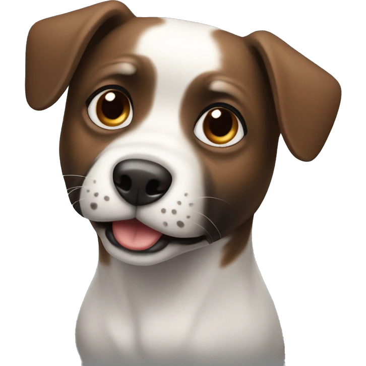 smal dog that is black white and brown emoji