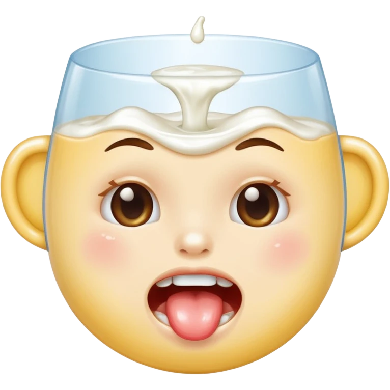 Mouth drooling with milk emoji