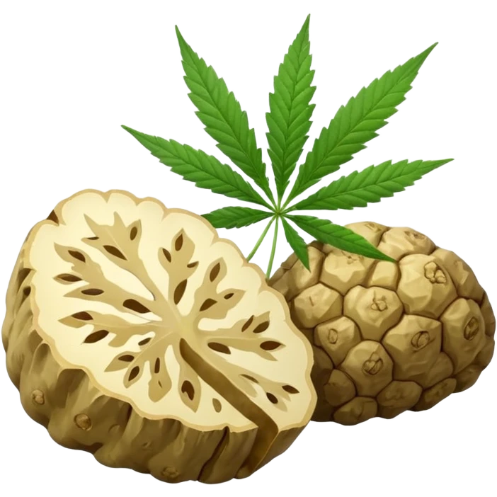 slices of white truffle with cannabis leaf emoji