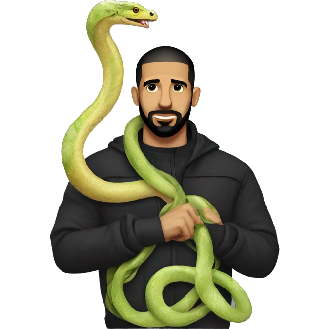 Drake with a really long snake emoji