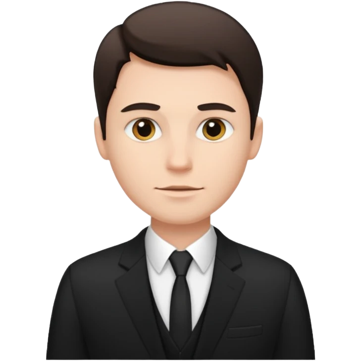 a white man in a black suit emoji