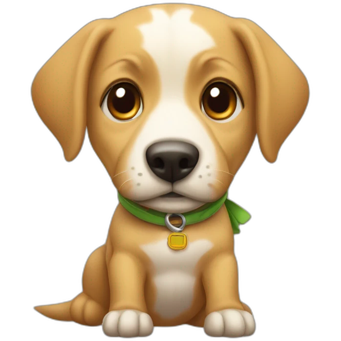 Chien sur un tortue emoji