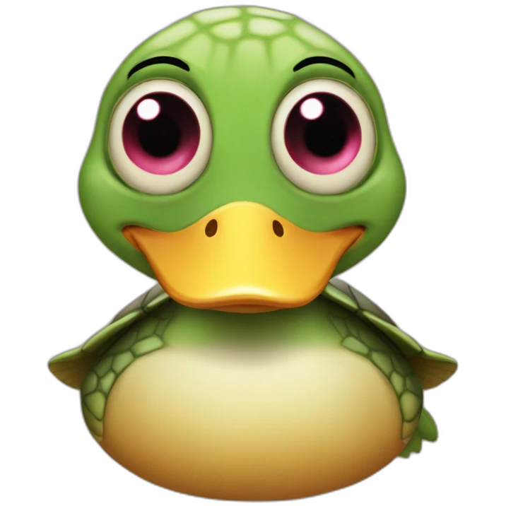 Turtle duck with heart eyes emoji