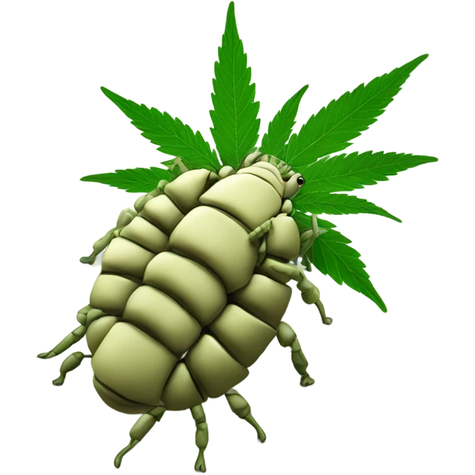 Marijuana behind isopod emoji