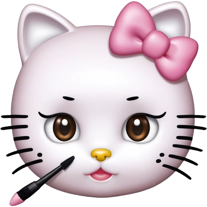 hello kitty with mascara spoolie emoji