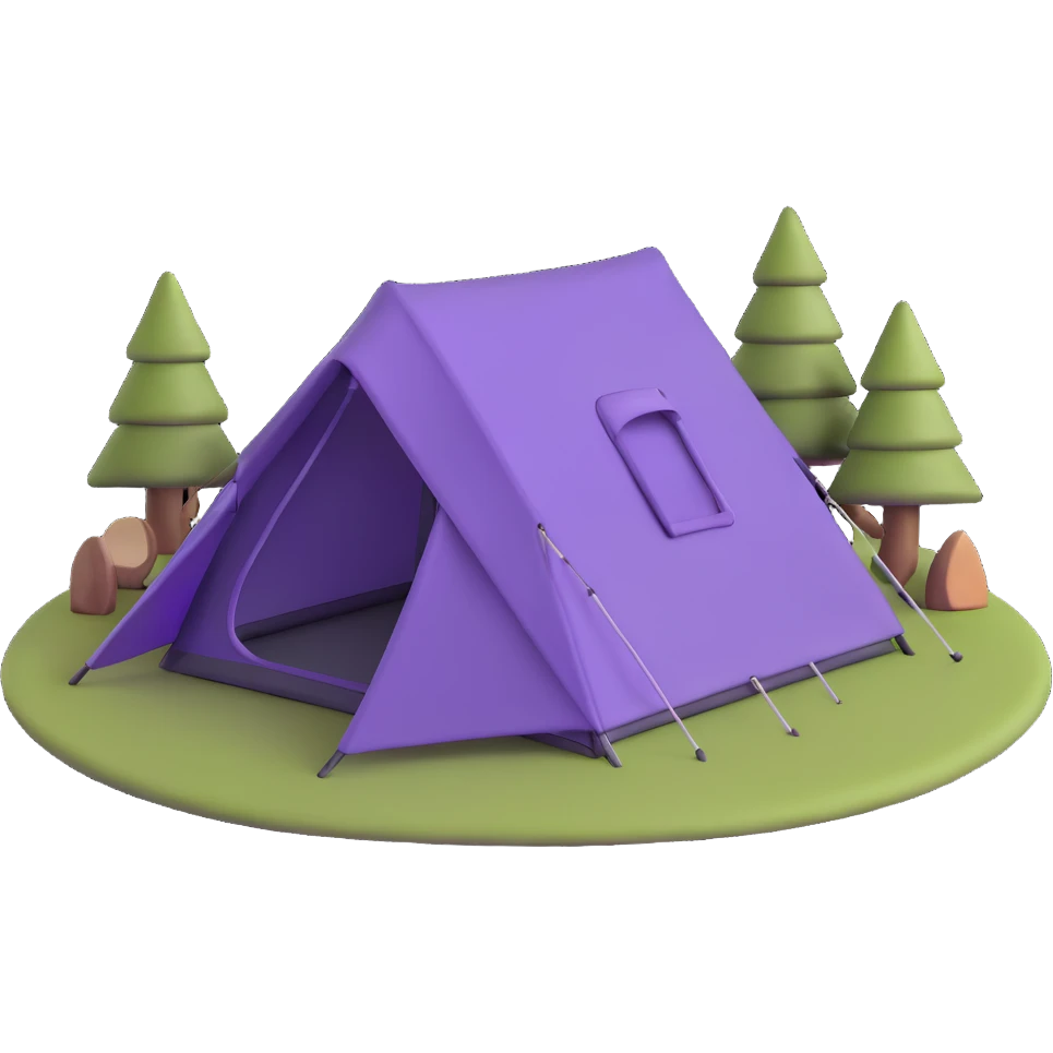 green and yellow camping tent emoji