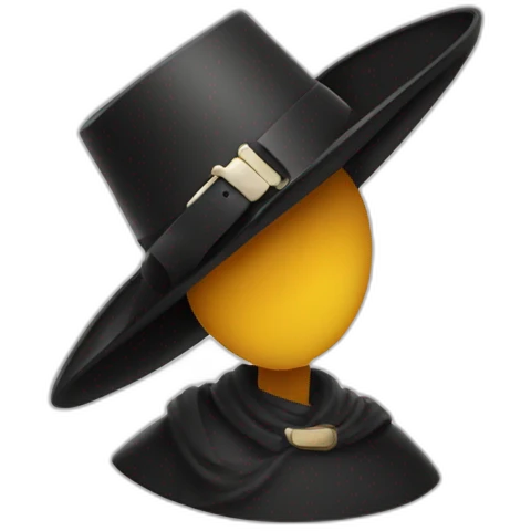 A classic pilgrim hat with a bold buckle, casting a dramatic shadow emoji