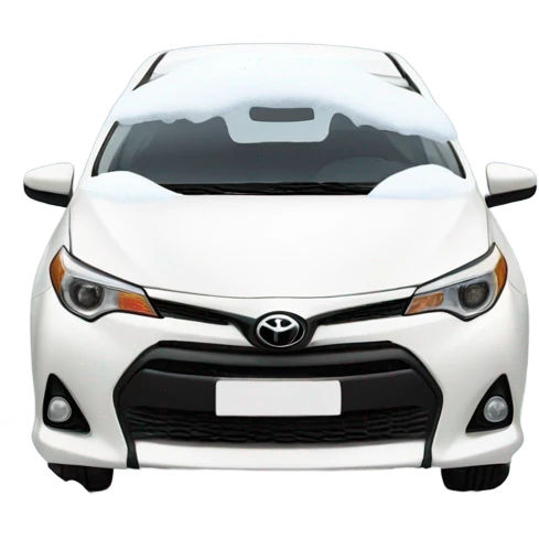 White Toyota Corolla car with snow emoji
