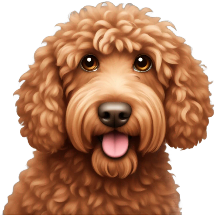 Red labradoodle fluffy fleece coat emoji