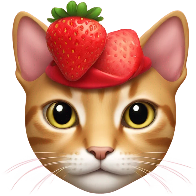 Cat with strawberry hat emoji