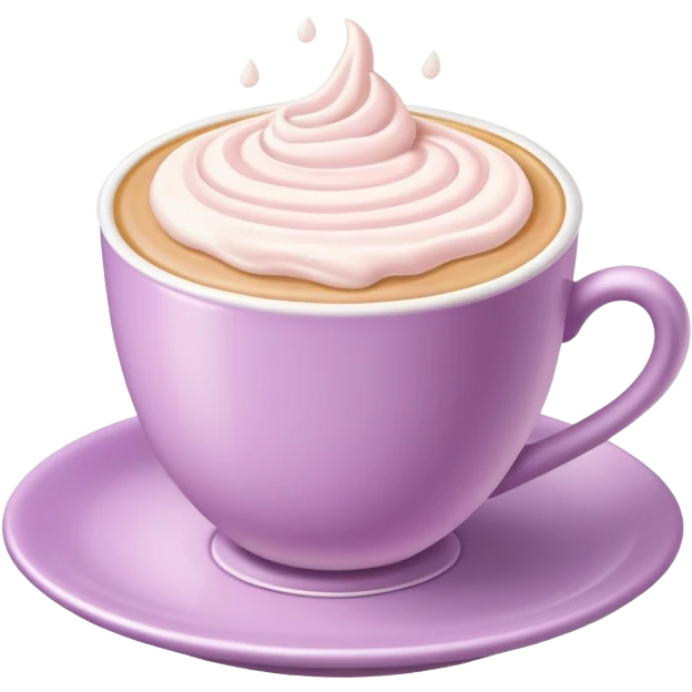 super realistic lavender latte in a pink tea cup emoji