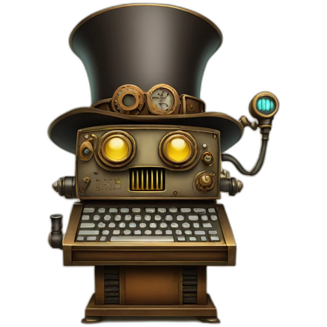 cartoon steampunk computer emoji