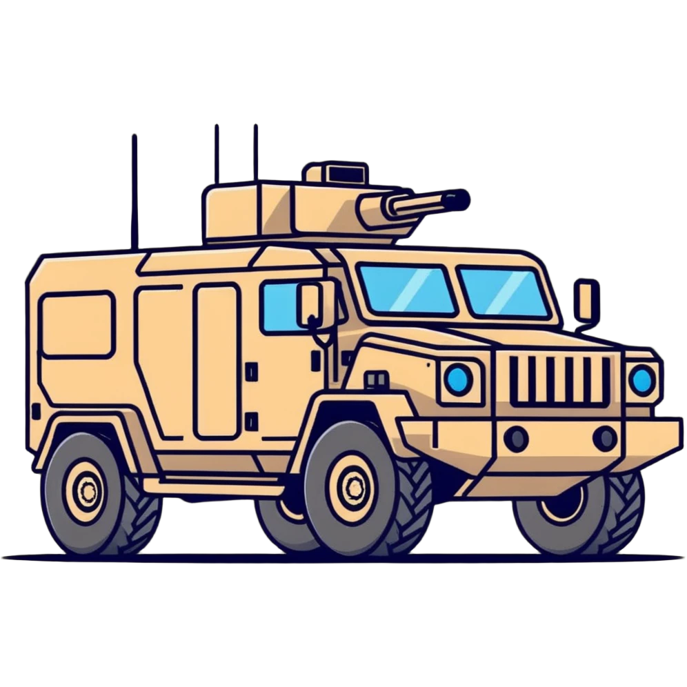 army tactical vehicle with star emblem emoji