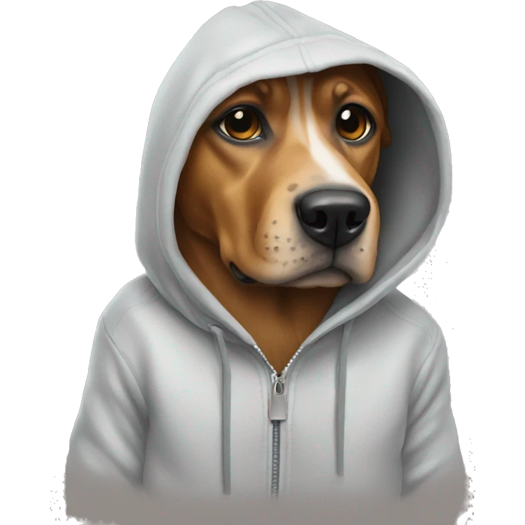 Dog wearing hoodie emoji