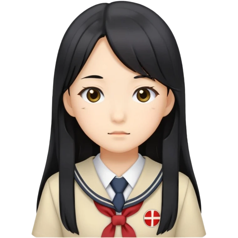 Sawako long black hair uniforme school japane emoji