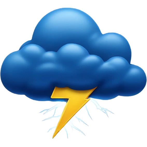 lightning from a dark blue cloud emoji