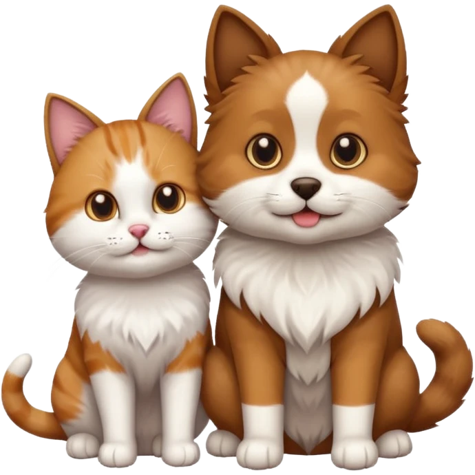 Köpekin yaninda kedi emoji