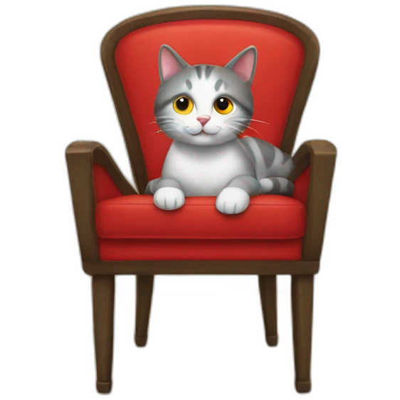 red chair with cat legs emoji