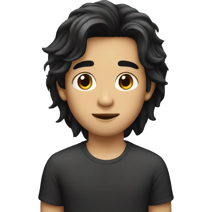 boy with long black hair emoji