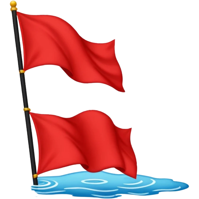 drapeau rouge à gauche et drapeau noir à droite emoji