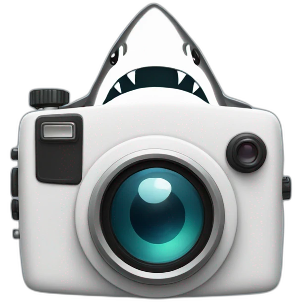 Camera with shark on camera emoji