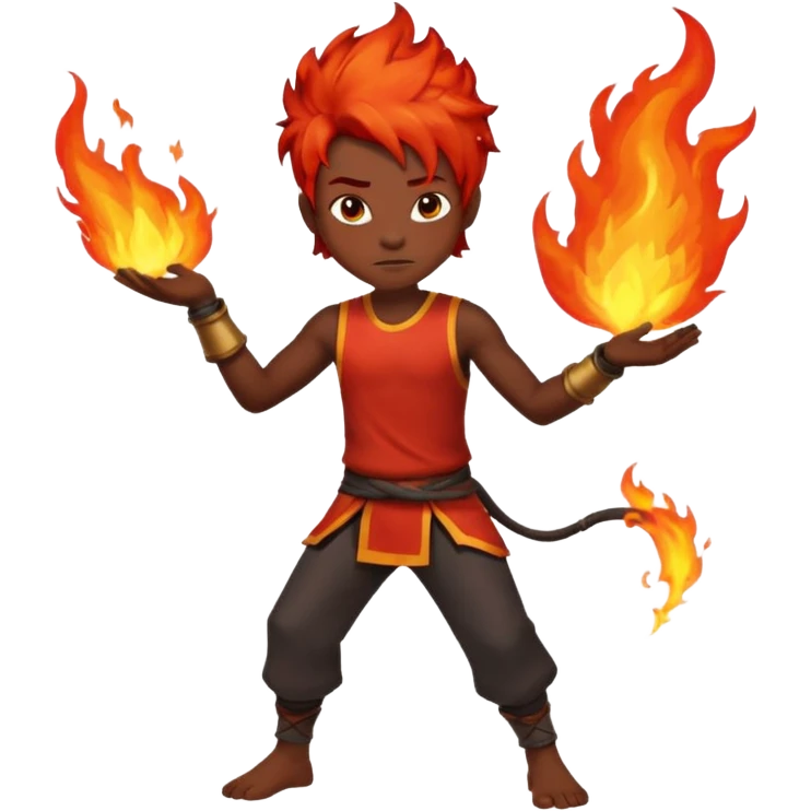 Avatar fire and ash boy emoji