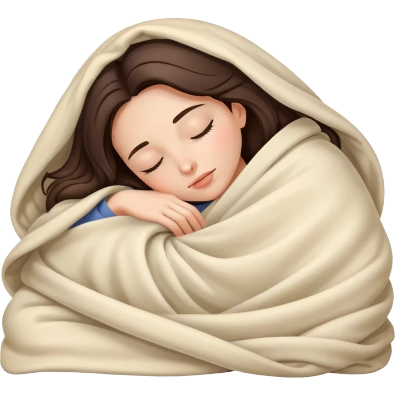 Brunette woman sleeping under blanket emoji