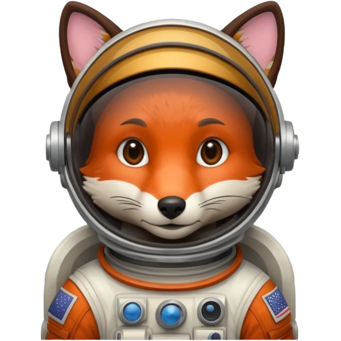 dark brown fox astronaut emoji