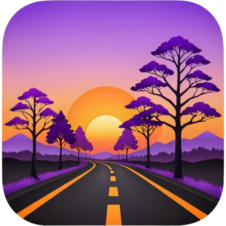 road with sunset emoji