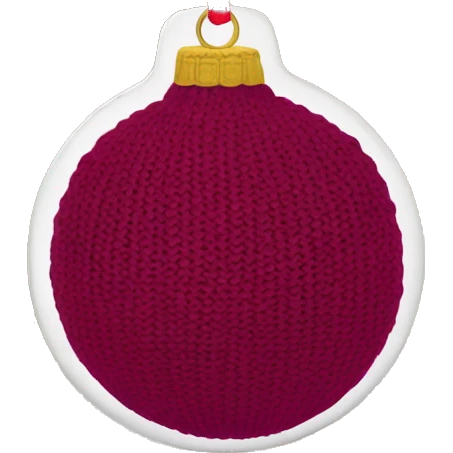 Wine red round knit Christmas ornament  emoji
