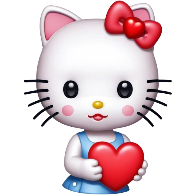 hello kitty with heart emoji