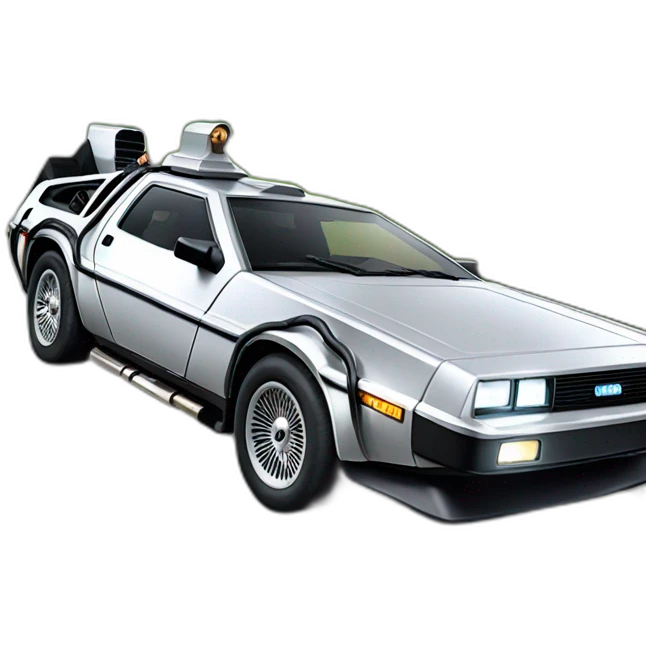 marty rides delorean emoji