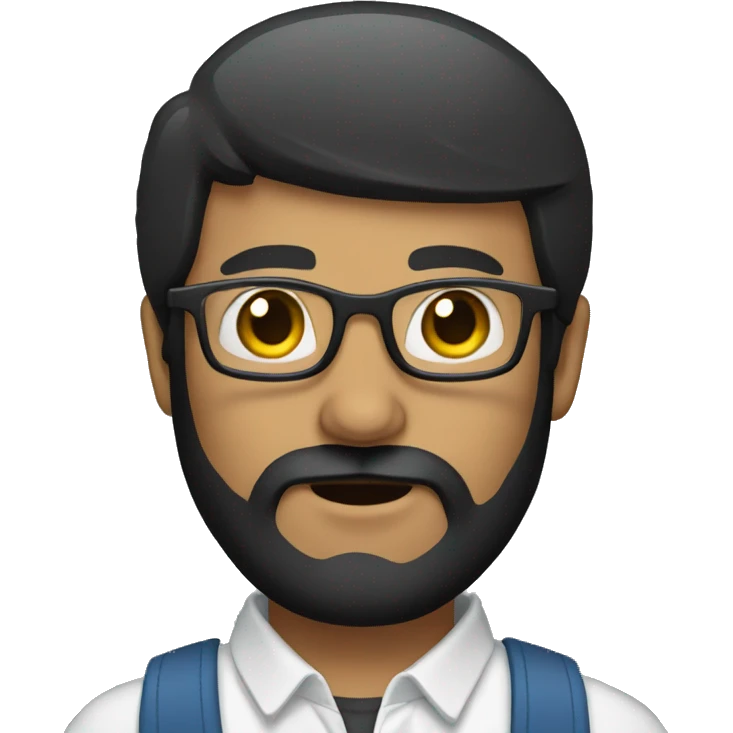 Man with Black Beard and Wearing Glass emoji