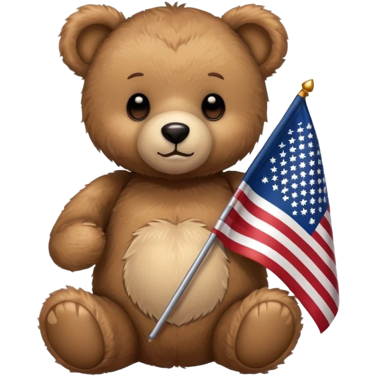 make a teddy bear holding an american flag emoji