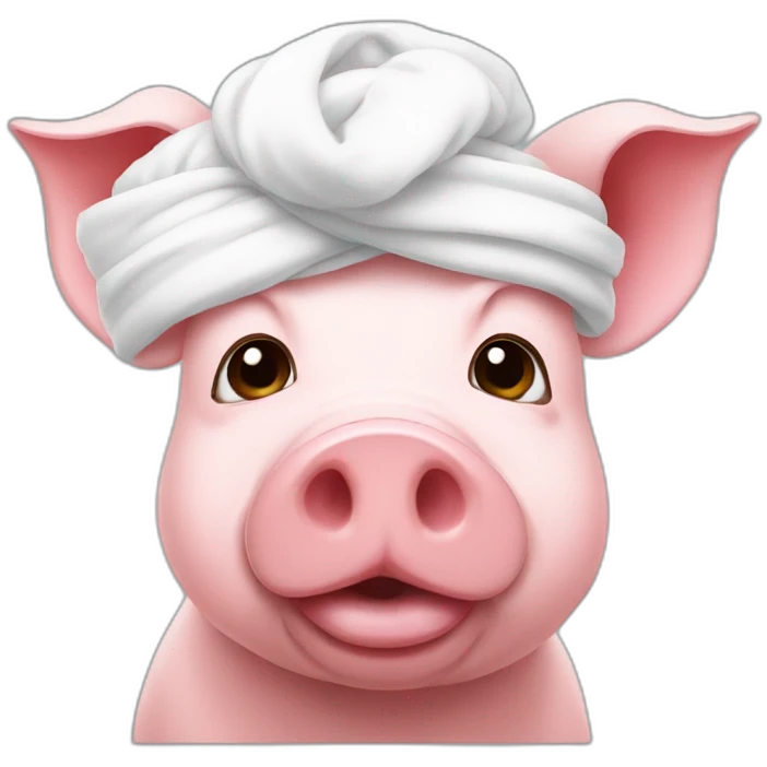 Pig with white turban emoji