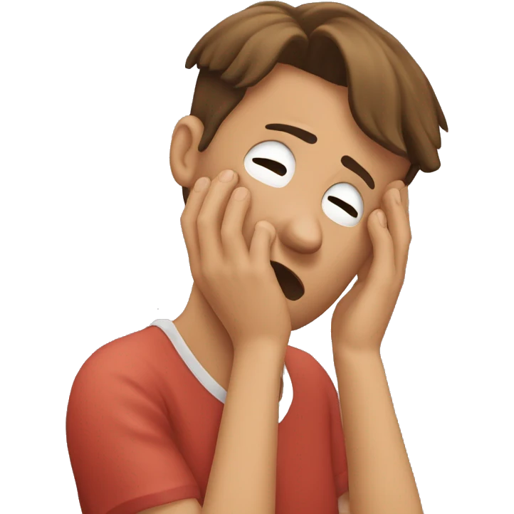 person in distress rubbing their face emoji