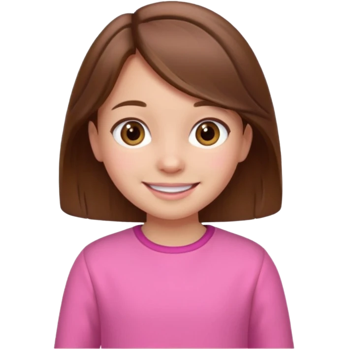 little girl, brown hair, pink clothes emoji