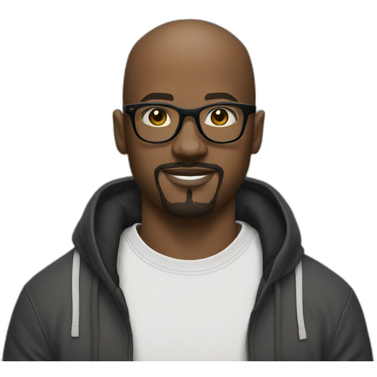 Sort of Bald young black man with faded black goatee glasses eye rolling holding Jordan Sneakers emoji