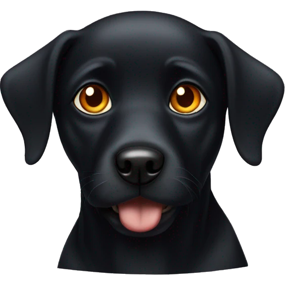 Black dog with amber eyes emoji